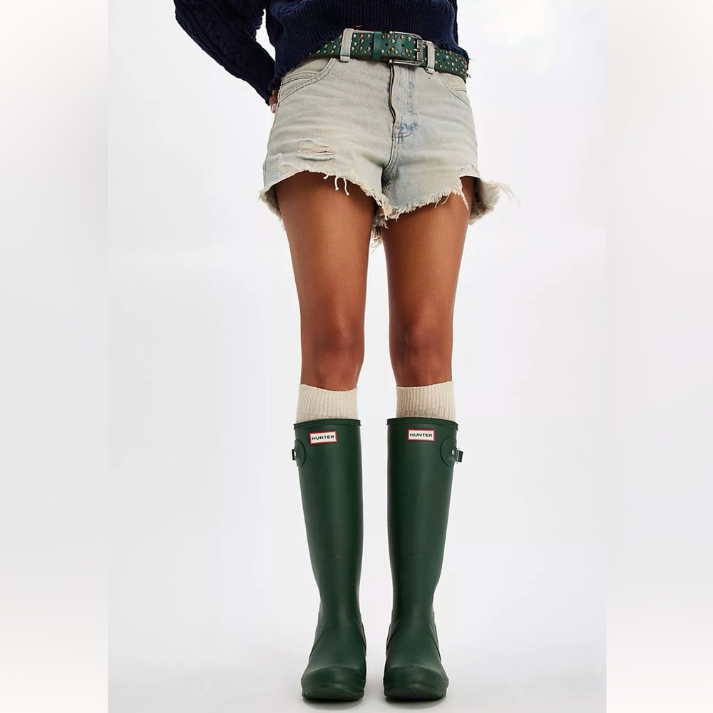 Hunter Green Tall Rubber Rain Boots